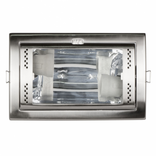 Downlight Rectangular  Empotrar 2xe27 Niquel 10x21,5x14,5 Cm Corte 21,5x13,5cm
