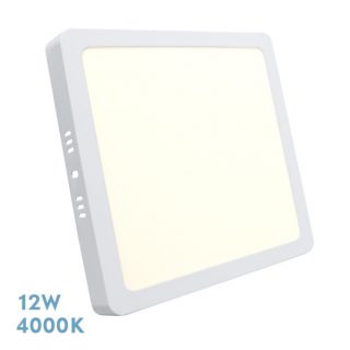 Downlight Superficie Cuadrado Selenita 12w 4000k Blanco 1080 Lm 2,8x17x17 Cm