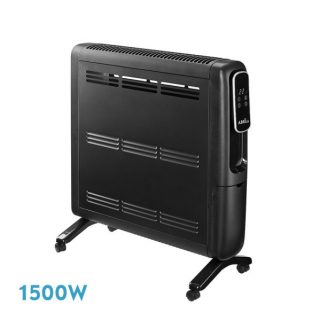Emisor Termico Aluminio Alpino 1500w Negro 2pot Display C/remoto,antivuelco,temp.reg.61,8x51x25,5cm