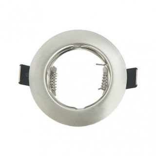 Empotrable  Magura 1xgu10  Redondo Niquel 2,5x8x8 Cm Corte 6 Portalamparas Incluido