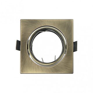 Empotrable  Orient. Magura 1xgu10  Cuad. Cuero 2,5x8,2x8,2  Cm Corte 6 Portalamparas Incluido