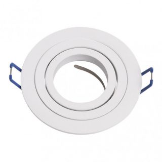 Empotrable Orientable Cenote 1xgu10 Redondo Blanco 2x9,2x9,2 Cm 8 De Corte.c/portalampara