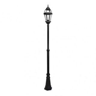 Farola Exterior Aluminio Becrux 1xe27 Negro Ip44 234x25x25 Cm Regulable En Altura