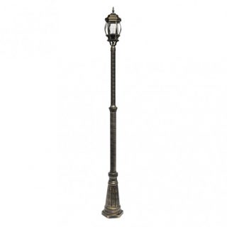 Farola Exterior Aluminio Caelum 1xe27 Neg/oro Ip44  228x18x18 Cm