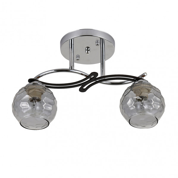 Lampara Etna 2xe14 Cromo/wengue 24x33x14 Cm