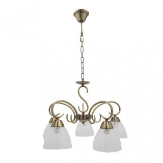 Lampara Jaipur 5xe14 Cuero Regx46x46 Cm