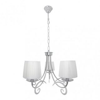 Lampara Luxor 5xe14 Cromo Pant. Blanca Regx61x61 Cm