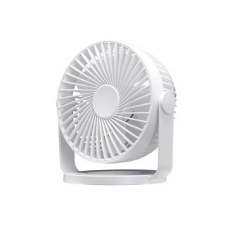Miniventilador Sobremesa Bretaña Blanco 5w 3+1velocidades Recargable Alimentacion Usb Orientable 5aspas 17x15x11,5cm