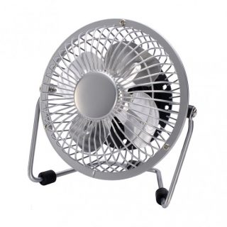 Miniventilador Sobrem.metal Bulerias 2,5w 5v Cromo 14,8X14,2X7,6 Cm Orientable Alimentacion Mediante Puerto Usb
