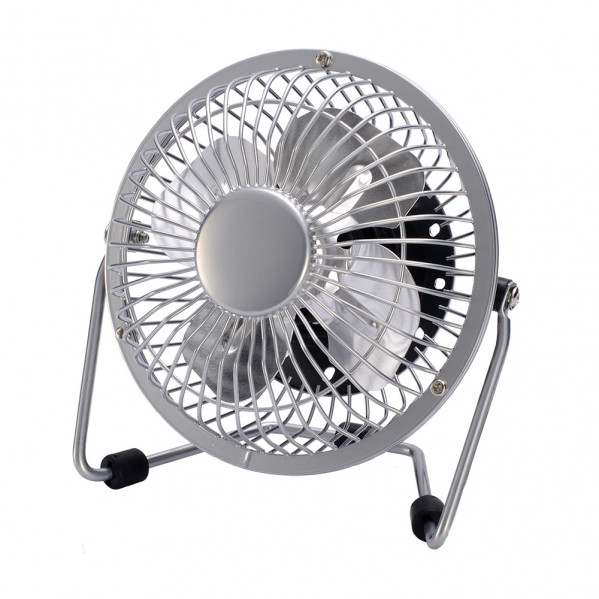 Miniventilador Sobrem.metal Bulerias 2,5w 5v Cromo 14,8X14,2X7,6 Cm Orientable Alimentacion Mediante Puerto Usb
