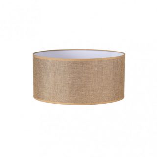Pantalla Cilindrica Jin E27 Marron 40Dx40dx21h Cm  Tejido Saco-yute