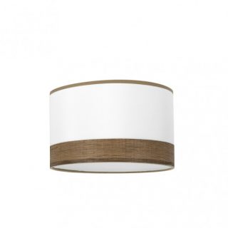 Pantalla Pie Salon Cloe E27 Blanca/madera-oscura 40dx40dx20h