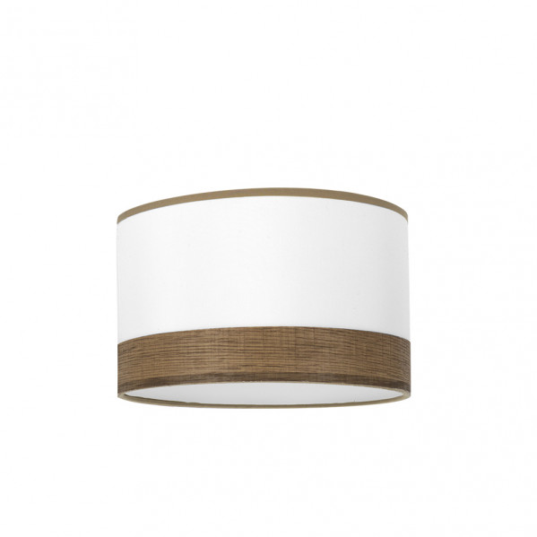 Pantalla Pie Salon Cloe E27 Blanca/madera-oscura 40dx40dx20h