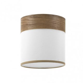 Pantalla Regl/plaf Cloe E27 Blanca/madera-oscura 16dx16dx16h