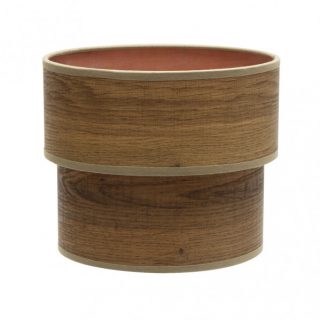 Pantalla Sobremesa Doble Smile E14 Madera Oscura 18dx16dx16h