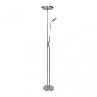 Pie De Salon Antares 20w+7w 4000k C/lector Niquel 183x25x25 Cm Tactil c/reg.Intensidad Y Memoria