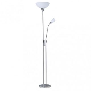 Pie De Salon Deneb 1xe27+1xe14 C/lector Niquel 180x30x30 Cm