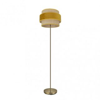 Pie De Salon Reyes 1xe27 Cuero/natural-yema 160x40x40 cm