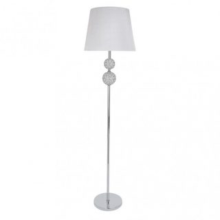 Pie Salon Bogota 1xe27 Cromo Pantalla Blanca 160x38x38 Cm