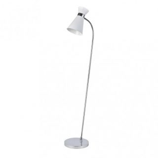 Pie Salon Petra 1xe27 Blanco/cromo 139x39x25 Cm Orientable