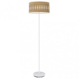 Pie Salon Piron 1xe27 Blanco/madera Clara 165x40x40 Cm