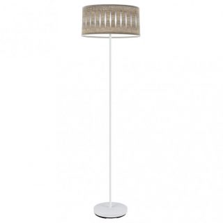 Pie Salon Piron 1xe27 Blanco/madera Gris 165x40x40 Cm