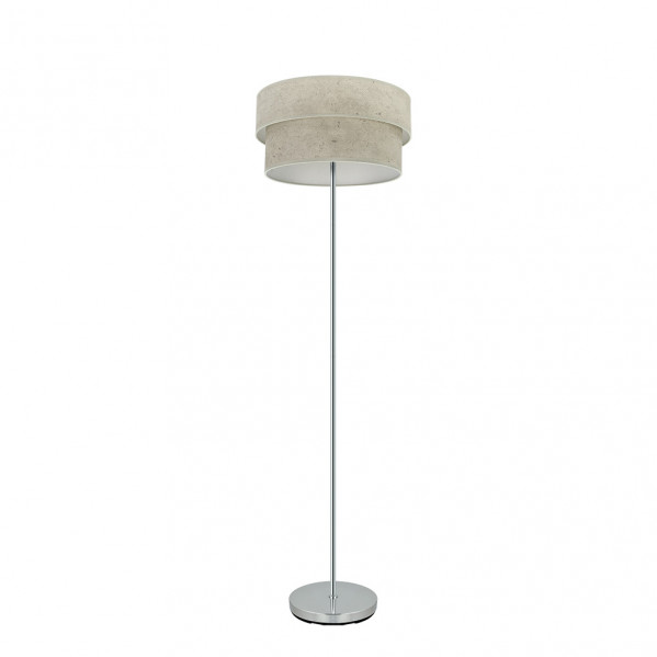 Pie Salon Doble Smile 1xe27 Cromo/cemento Gris 162x40x40 Cm