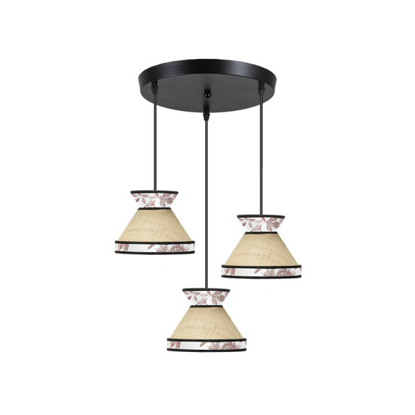 Plafon Constantinopla 3xe27 Beis/rojo Regx35x35cm