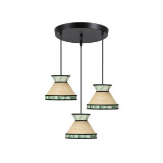 Plafon Constantinopla 3xe27 Beis/verde Regx35x35cm