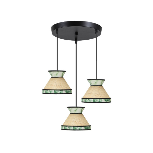 Plafon Constantinopla 3xe27 Beis/verde Regx35x35cm