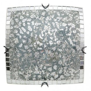 Plafon Cuadrado Tenor 3xe27 Cromo Mosaico 10x40x40 Cm