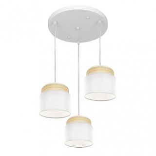 Plafon Kandy 3xe27 Natural/blanco Regx39x39 Cm