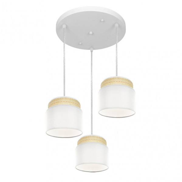 Plafon Kandy 3xe27 Natural/blanco Regx39x39 Cm