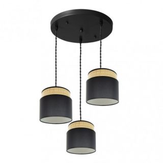 Plafon Kandy 3xe27 Natural/negro Regx39x39 Cm