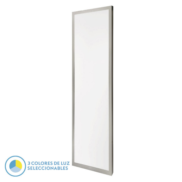 Panel Llano 72w 3000k-4000k-6500k 3,8x30x120 Cm Niquel 7200lm