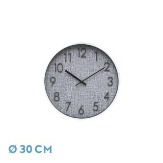 Reloj De Pared Higueron Blanco/gris 30x30x4 Cm Movimiento Continuo