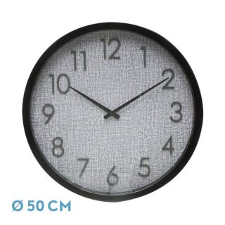 Reloj De Pared Higueron Negro/gris 50x50x5 Cm Movimiento Continuo