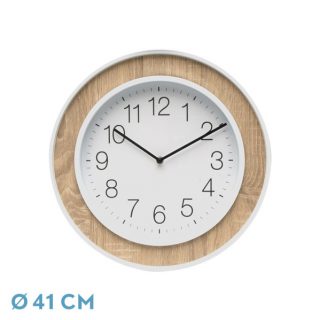 Reloj De Pared Ojen Haya/blanco 41x41x5 Cm Movimiento Continuo