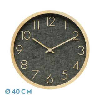 Reloj De Pared Rosellon Haya/gris 40x40x4,5cm Mov Continuo