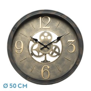 Reloj De Pared Torrox Cuero 50x50x5 Cm Movimiento Continuo