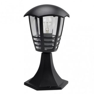 Sobremuro Exterior Aluminio Alnilan 1xe27 Negro  30x16x16 Cm Ip44