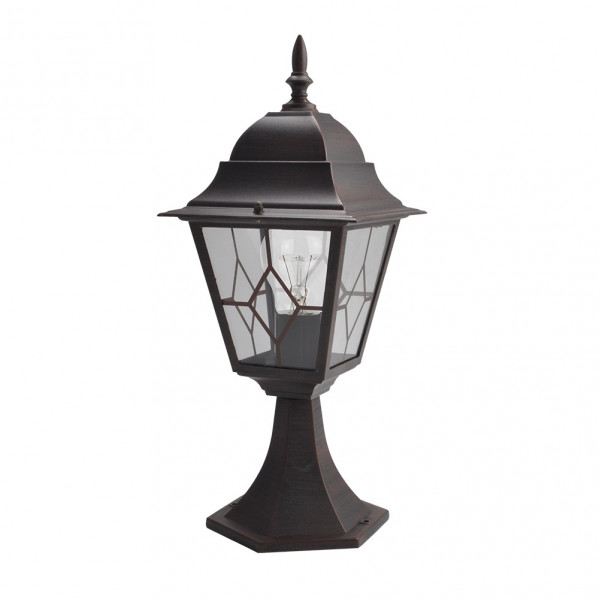 Sobremuro Exterior Aluminio Bootes 1xe27 Marron 44x18,5x18,5 Cm Ip44