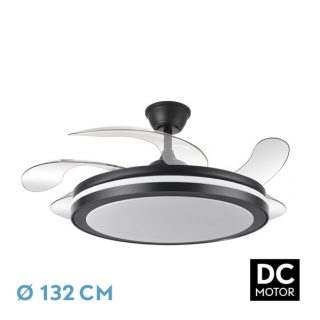 Ventilador Dc Esparta Maxi 80w 10255lm Negro 132d 5asp 3000-4000-6000k Remoto+temporizador+memoria