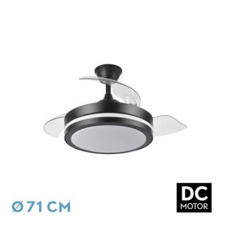 Ventilador Dc Esparta Peque 44w 5182lm Negro 72d 3asp 3000-4000-6000k Remoto+temporizador+memoria