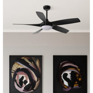 Ventilador DC 24w Galleo Negro 5 Aspas 137d 2400Lm 6 velocidades 3000-4000-6500k C/remoto,memoria Y Temporizador