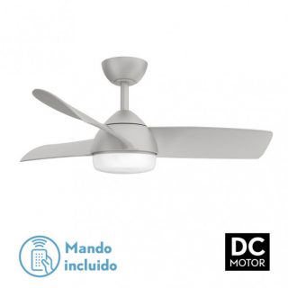 Ventilador 24w Dc Haur Plata 3 Asp.6 Veloc.107d 2 Tijas C/remoto, Memoria Y Temp.3000-4000-6000k