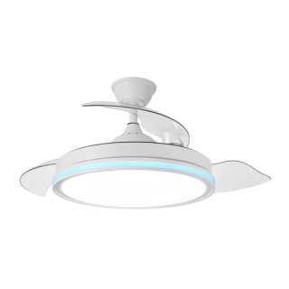 Ventilador Dc 59+7w Cacique Blanco 3asp 107d 6980l 3000-4500-6500k+rgb Remo+r.int+memo+temp