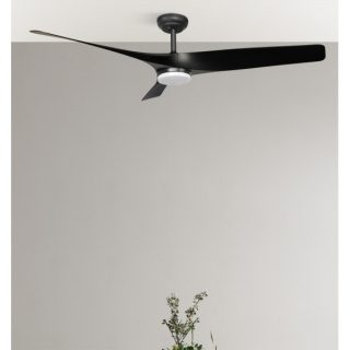 Ventilador Dc Niger 22w Negro 3aspas 132d 6vel. Regulable Intensidad 2180lm 3000k,4000k,6000k Remoto+temporizador+memoria