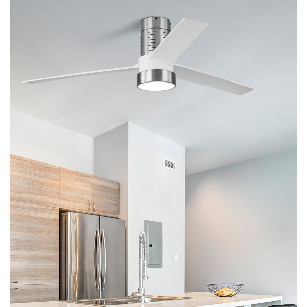 Ventilador Dc Teo 24w 2950lm Niquel 3Asp Blancas 32x139d 3000-4000-6000k C/remoto, Memoria Y Temporizador