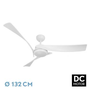 Ventilador Dc Tarento 24w Blanco 3aspas 6ve 132d 2424 Lm 3000-4000-6500k Remoto+regulable Intensidad+temporizador+memoria